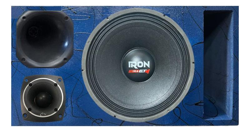 Imagem de Caixa trio duto régua alto falante etm iron 1k4 tweeter compet cores