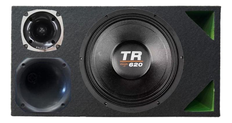 Imagem de Caixa trio duto triângulo colorido alto falante triton tr 620 unlike 500
