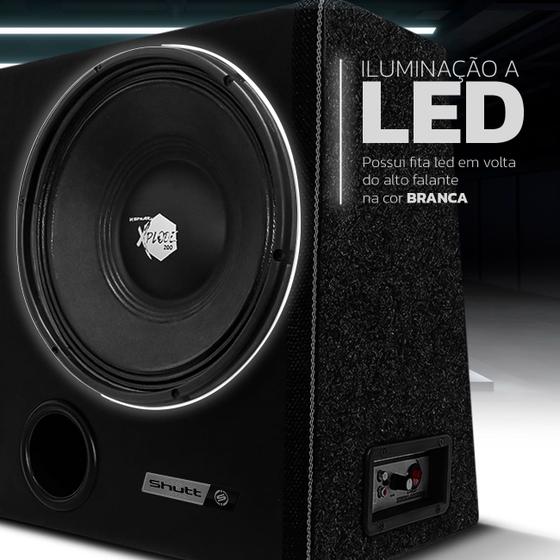 Imagem de Caixa Trio Som Amplificada 12 Pol Shutt Xplode Neon Led 600w Driver + Corneta + Tweeter + Módulo