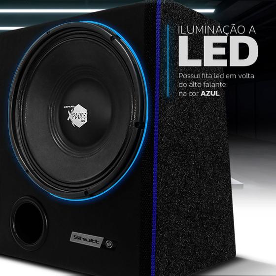 Imagem de Caixa Trio Som Automotivo 12 Polegadas Shutt Xplode Neon Led 400W Driver + Corneta + Tweeter