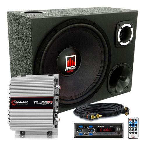 Imagem de Caixa Trio Sub 15 Detoner + Radio Bluetooth + Modulo Taramps