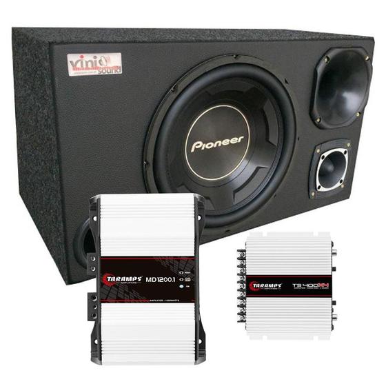 Imagem de Caixa Trio Sub Pioneer Ts-W3090br 600WRMS 12 Pol + Driver + Tweeter + Módulo Taramps