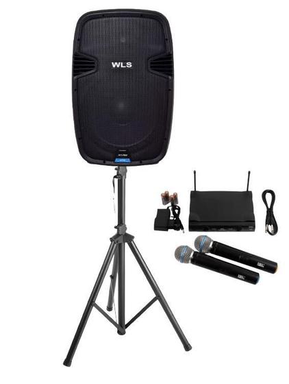 Imagem de Caixa Wls J15 Pro Ativa + 2 Microfones S/Fio + Pedestal
