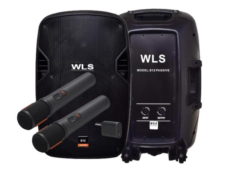 Imagem de Caixa WLS S12 Ativa BT + Caixa S12 Pas + 2 Mic JBL sem fio