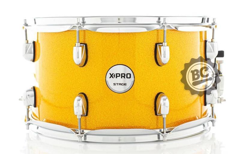 Imagem de Caixa X-Pro C. Ibañez Stage Series Orange Sparkle 14x8 com pele Evans G1 Uno