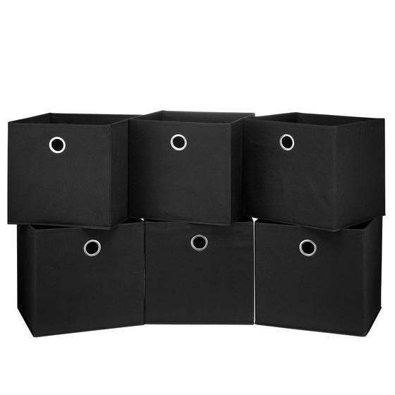 Imagem de Caixas de Armazenamento Dobráveis HSDT Cube Black (28x28x28cm) - Conjunto com 6