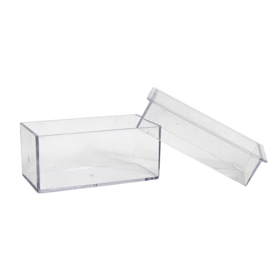 Imagem de Caixinha Acrílica Retangular 7x3cm Transparente 10 Unidades