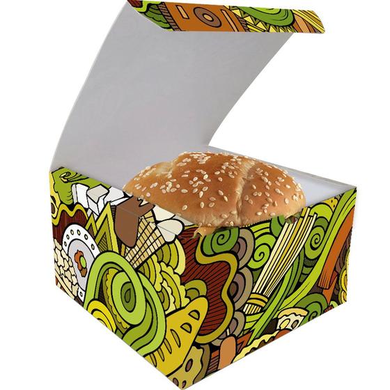 Imagem de Caixinha Box Embalagem Hamburger Gourmet 100un Verde