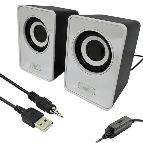 Imagem de Caixinha de Som Estéreo Para Notebook, Mp3 3w RMS Frontal Espelhado AL3083BR