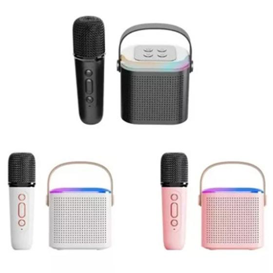 Imagem de Caixinha De Som Função Karaokê Com 1 Microfone Bluetooth Sem Fio Infantil Efeito Mudança de Voz
