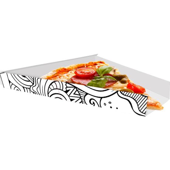 Imagem de Caixinha Embalagem para Fatia de Pizza 300un Branco e Preto