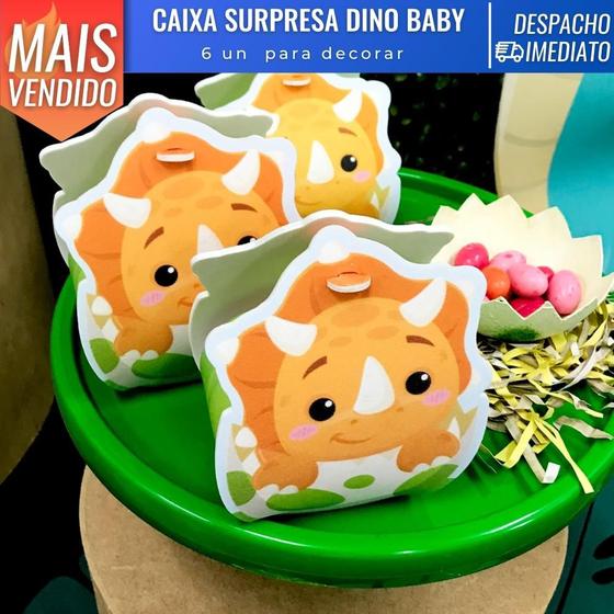 Imagem de Caixinha Surpresa Dino Baby Decorativo Lembrancinha Festa Aniversário