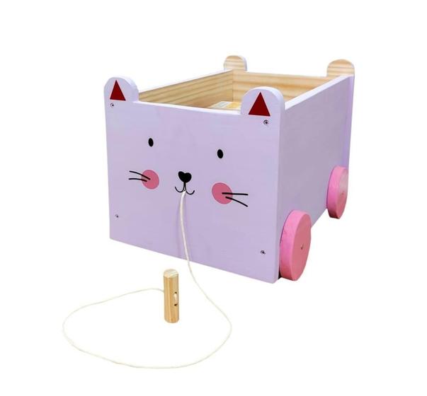 Imagem de Caixote Toy Box Guarda Brinquedos Com Rodinhas E Puxador