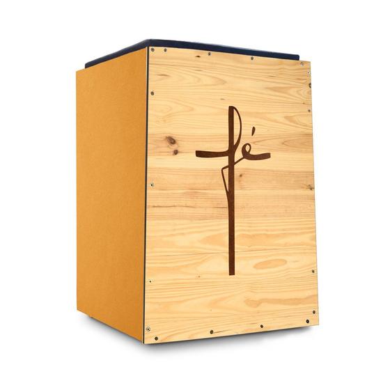 Cajón Acústico Instrumento Musical Fé 51x35,5cm Prego e Martelo