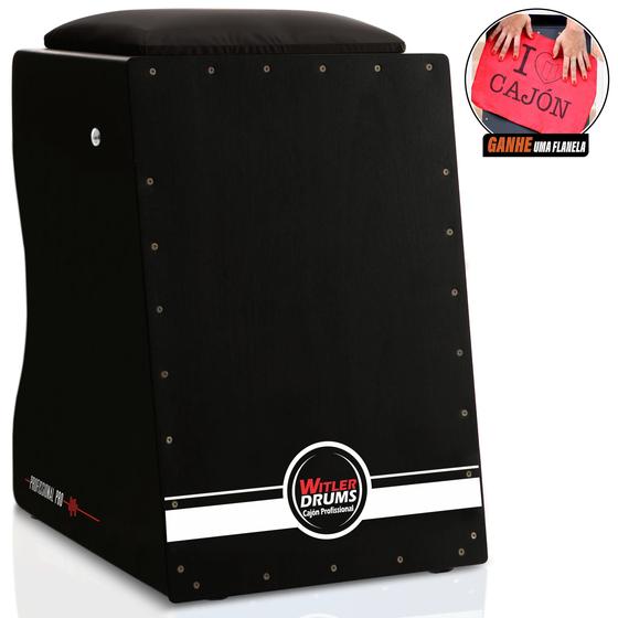 Cajón acustico pro inclinado witler drums preto Cajon Magazine Luiza