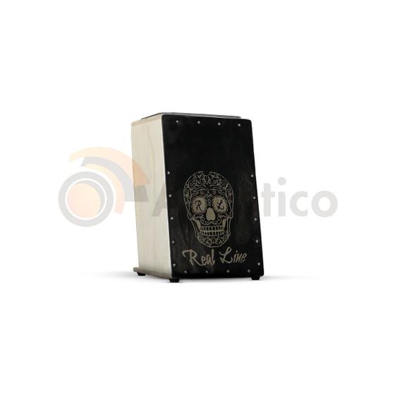 Cajón Acústico Real Line Inclinado Mod Caveira Escuro RL02 Cajon