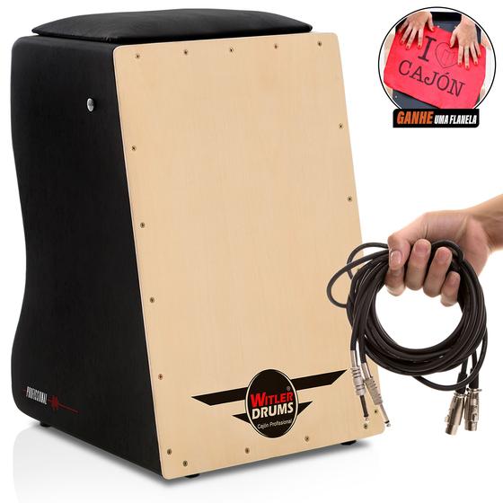 Cajón inclinado elétrico 02 cabos 3 metros natural j WITLER DRUMS