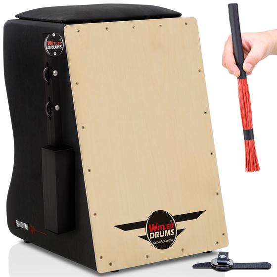 Cajón Preto Elétrico + Vassoura + Chimbal Dedo + Chimbal Lat WITLER