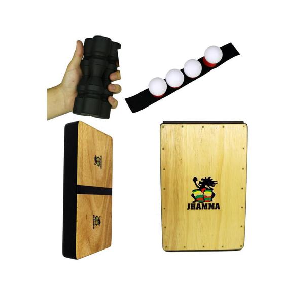 Imagem de Cajon Reto Acústico Jhamma Percussões, Compact E Efeitos