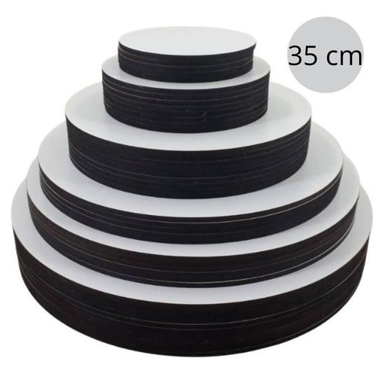 Imagem de Cake Board Para Bolo 35cm em MDF 3mm Branco de Alta Qualidade kit 10 Unidades