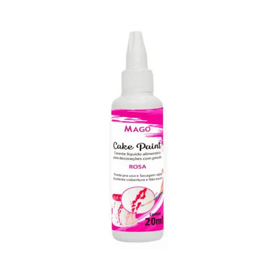 Imagem de Cake paint corante p/ decoração c/ pincel rosa 20ml - mago