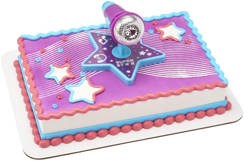 Imagem de Cake Topper DecoSet Super Star com microfone e base Star