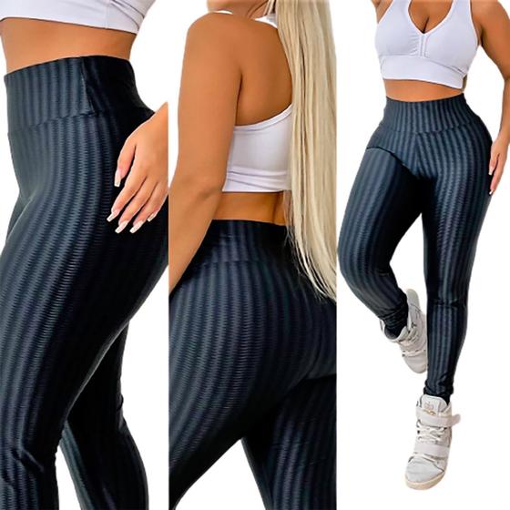 Imagem de Calça 3d Texturizada Shape Shine Academia Plus Size Model Feminina