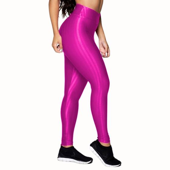 Imagem de Calça 3d Texturizada Shape Shine Academia Plus Size Modelo Alta Compressão