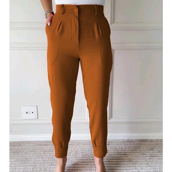 Calça alfaiataria cenoura detalhe no tornozelo feminina Menor preço em Calça alfaiataria cenoura detalhe no tornozelo feminina