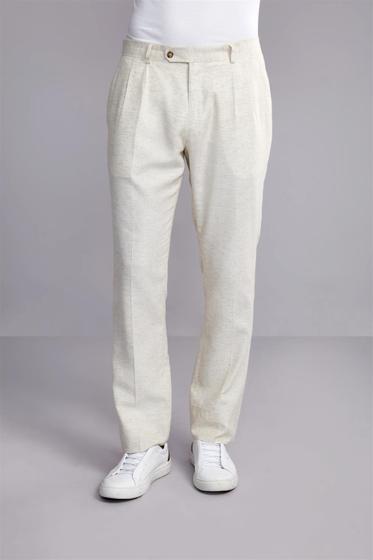 Imagem de Calça Alfaiataria Linen Blend Slim Fit - Bege Areia