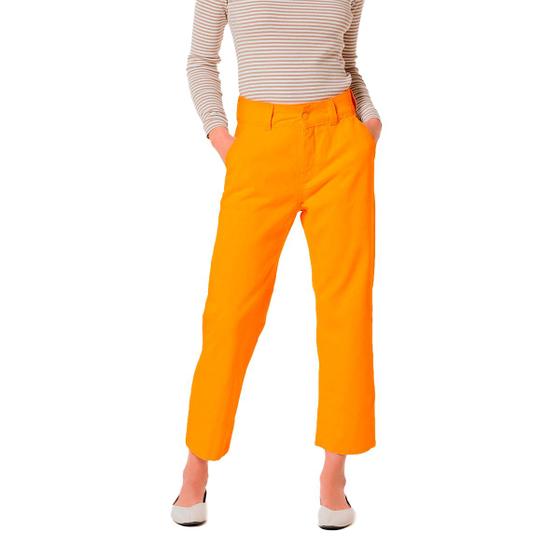 Imagem de Calça Básica De Sarja Feminina Cintura Alta Wide Leg