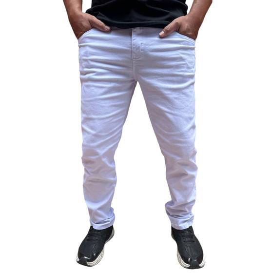Imagem de calça basica masculina slim sarja c/elastano jeans a ponta entrega