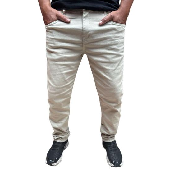 Imagem de calça basica masculina slim sarja c/elastano jeans a ponta entrega