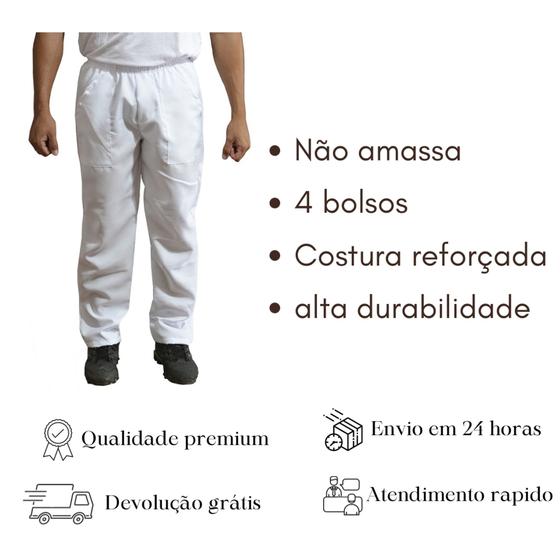 Imagem de Calça Branca Para Cozinha Industrial Unissex