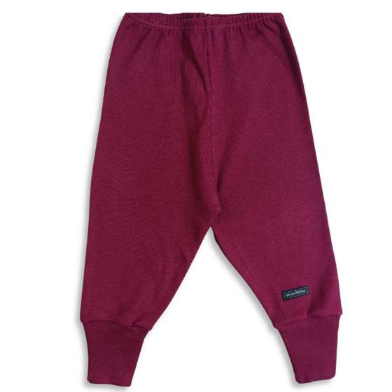Imagem de Calça canelado bebê marsala liso básico com pé reversível