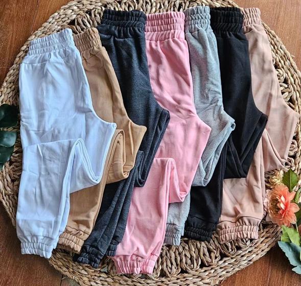 Imagem de Calça cargo feminina jogger moletom