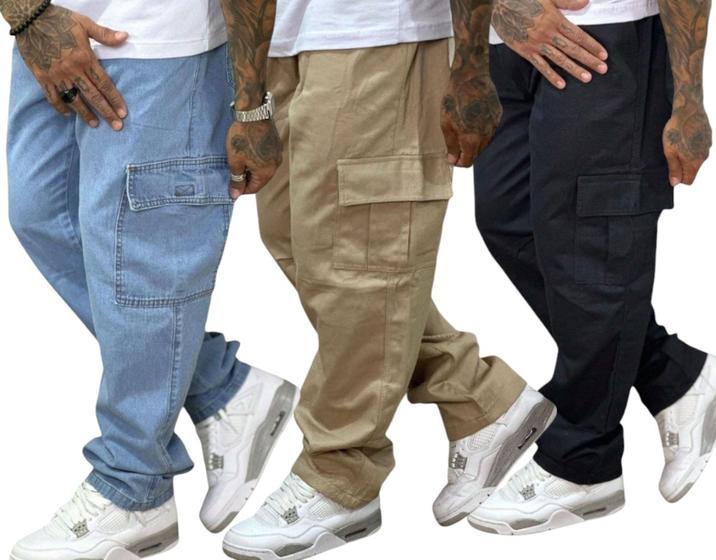 Cargo Blusas Para Usar Com CalÃ§a Larga Calça Sarja Masculina Com