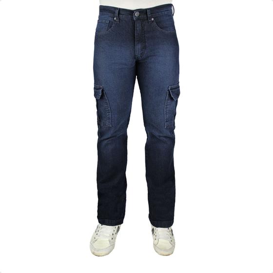 Imagem de Calça Cargo Jeans Masculina com Elastano