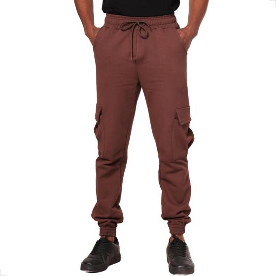 Calça Cargo Masculina de Moletom PA Moda Masculina Inverno Menor preço em Calça Cargo Masculina de Moletom PA Moda Masculina Inverno