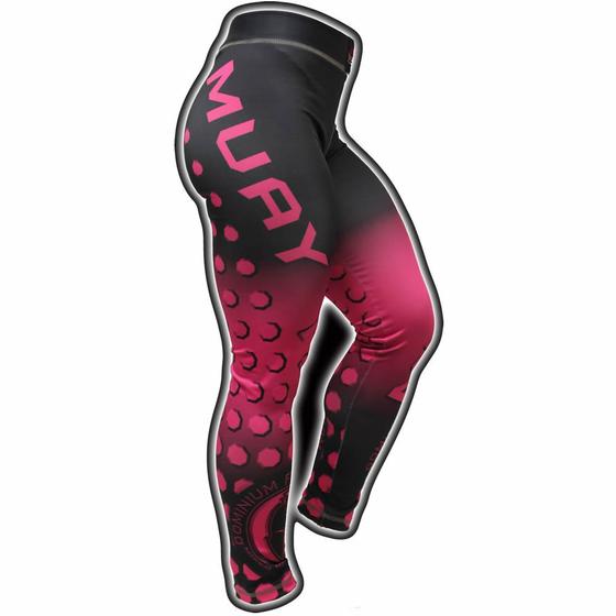 Imagem de Calça Compressão Térmica Feminina Muay Thai 2464R - Pre/Ros