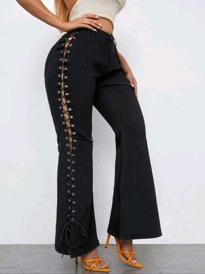 Imagem de Calca Comprida Pantalona jeans Moda Feminina