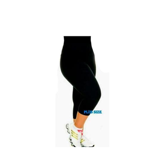 Calça Corsário Cós Alto Plus Size Suplex G1,G2,G3 PRETO