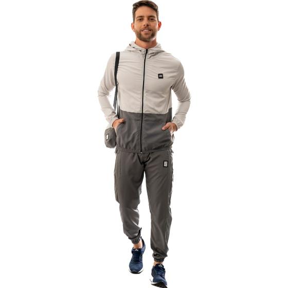 Imagem de Calça Corta Vento Tactel Masculina Adulto Jogger com Punho e Cordão de Regulagem Resistente a Água