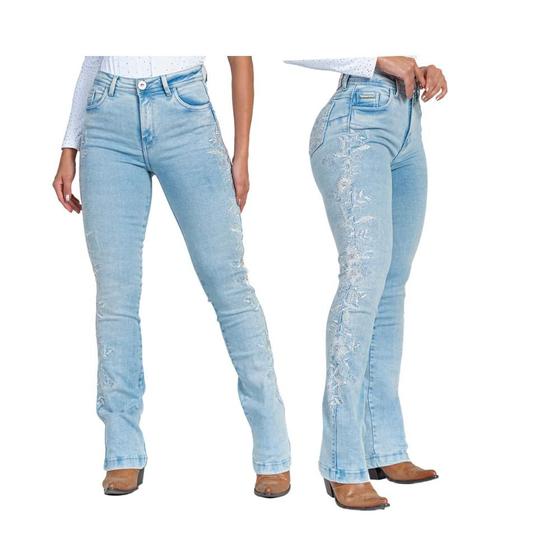 Imagem de Calça Country Jeans Feminina Buphallos BootCut Flare - Ref. BPL470