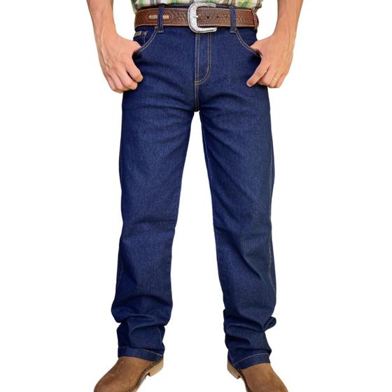 Calça Country Masculina Tradicional Reta Jeans C Lycra Agro Pura