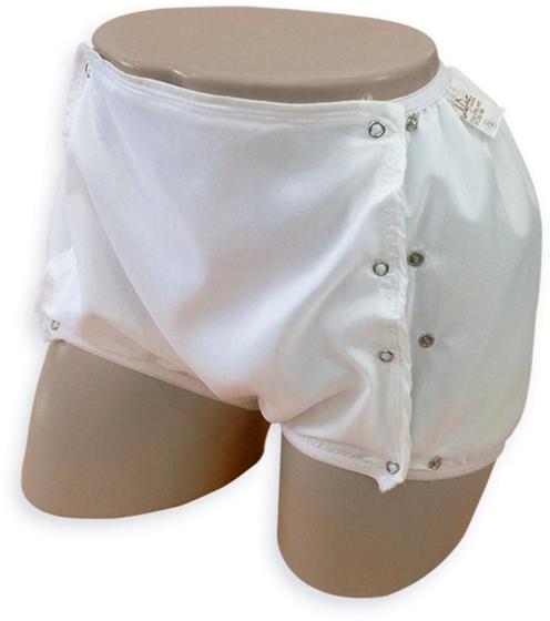 Imagem de Calça cueca Plástica ABERTA luxo com botão Adulto tamanho G original incontinencia nacional