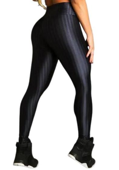Calça Legging Preta Brilhante Calça De Academia Legging Brilhante