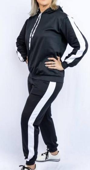 Imagem de Calça de moletom jogger bolso feminina com faixa e punho P ao GG Qualidade Dalri