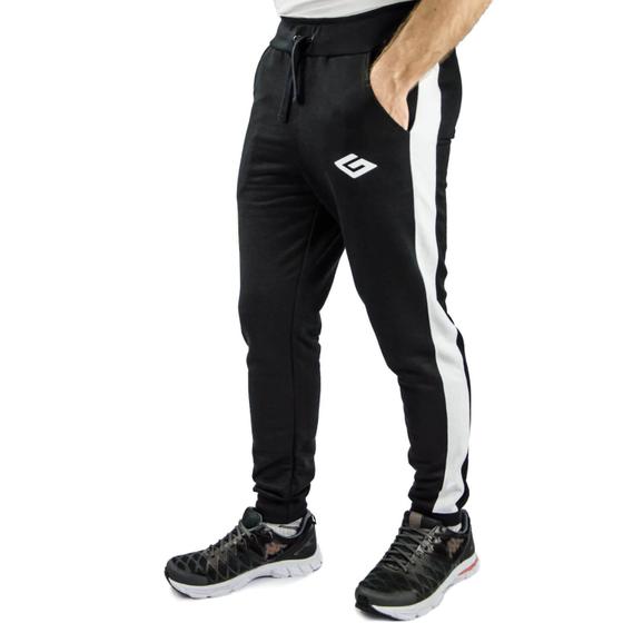 Imagem de Calça De Moletom Jogger Griffa Com Faixa Lateral Masculina