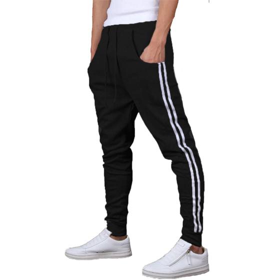 Imagem de Calça de moletom masculina saruel skinny sport luxo